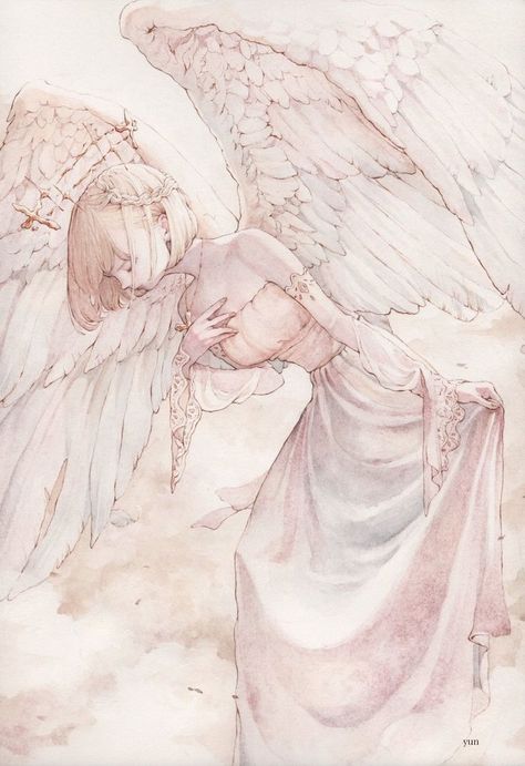 Angel Illustration, Angel Drawing, Angel Aesthetic, Arte Inspo, Ethereal Art, Angel Art, Anime Angel, Art Anime, An Angel