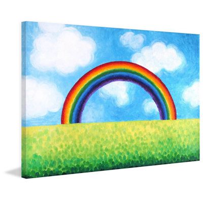 Rainbow Painting For Kids, Rainbow Canvas Painting, Rainbow Canvas Art, Kids Canvas Painting, Rainbow Canvas, Youth Decor, Rainbow Painting, Bright Rainbow, Marmont Hill