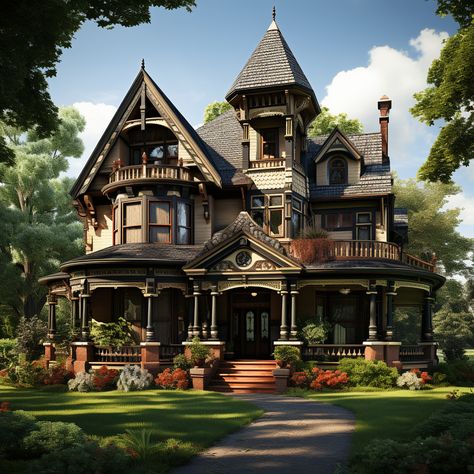 The Quintessence of Victorian House Plans The Victorian era, a period stretching from 1837 to 1901, saw an architectural revolution that still catches the eye and captures the heart. With their intricate woodwork, high ceilings, and decorative details, Victorian house plans hark back to a time when craftsmanship was king. But it’s not just about looks; these structures were a testament to balance and functionality, embodying a sophistication that’s as practical today as it was then. Ke... Victorian Home Plans Gothic, Elegant Victorian House, Mountain Victorian House, Victorian House With Garage, Gothic Victorian Home Floor Plans, Large Victorian House Plans, Cottage Victorian House, Victorian Craftsman House, Victorian House Architecture