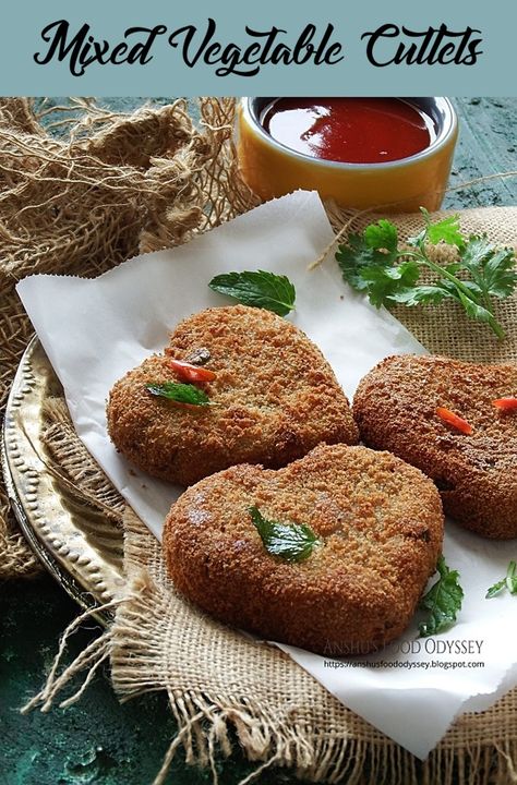 Veg Cutlets Recipes, Vegetable Cutlets Recipes, Vegetarian Cutlets, Cutlet Recipes Veg, Veg Kebab, Dahi Kebab, Vegetable Cutlet, Fried Fritters, Veg Cutlet Recipes