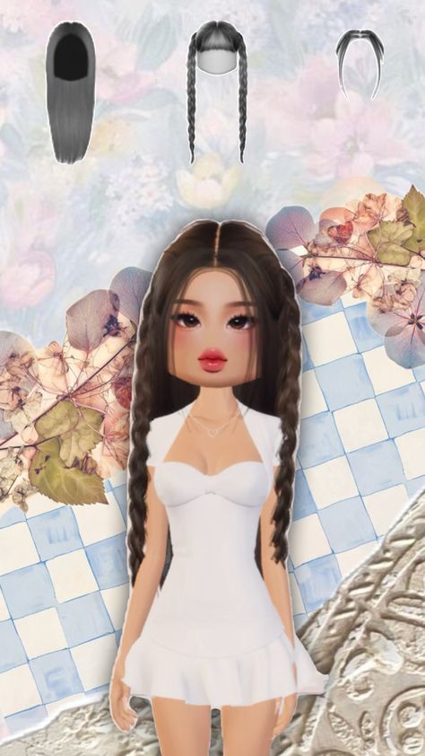 Roblox hair dress to impress pretty idea Idea For Dress, Hair Idea, Kawaii Wallpaper, Hair Hacks, Cute Hairstyles, Hair Stylist, Dress To Impress, Collage, Hair Styles