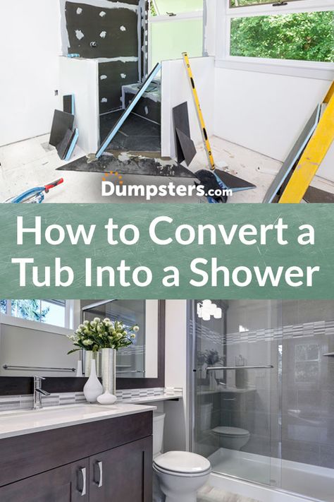 Convert your bathtub into a beautiful walk-in shower in just a few steps. If you’re looking to DIY a bathroom remodeling project, this one’s for you. Replace Bathtub With Shower Walk In, Convert Bathtub To Shower Walk In, Replace Tub With Walk In Shower Ideas, Bathtub To Shower Conversion, Convert Tub To Shower, Remove Bathtub, Tub To Shower Conversion, Bathtub Surround, Shower Conversion