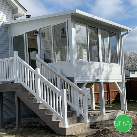 4 Season Porch Addition, Raised Ranch Sunroom Addition, Raised Sunroom Addition, Elevated Sunroom Addition, Raised Three Season Room, Sunroom With Deck Attached, Sunroom Addition Enclosed Patio, Sunroom Deck, Sunroom Extension