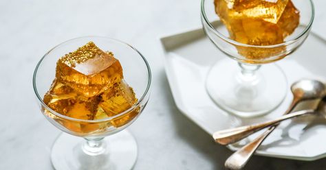 Champagne Jellies Recipe - Justin Chapple | Food & Wine Champagne Jellies, Champagne Jelly, Rosé Champagne, Boozy Treats, Rare Roast Beef, One Bite Appetizers, Jello Recipe, Newyear Party, Holiday Beverages