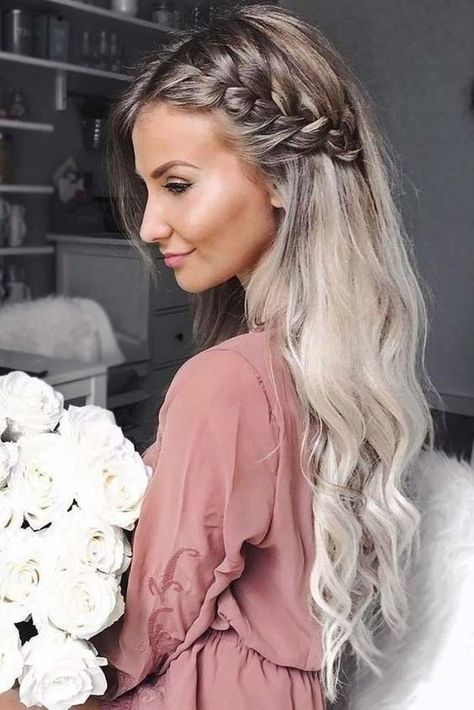 25+ Cute Hairstyles for Long Hair with Braids 6 Side Braid Hairstyles, Romantic Hairstyles, Wedding Hair Inspiration, Wedding Hair Down, Braids For Long Hair, Box Braids Hairstyles, Down Hairstyles, Bridesmaid Hair, العناية بالشعر