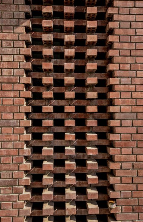 Gallery of Brick Curtain Office / Firki Studio - 32 Brick Jali, Brick Projects, Brick Works, Brick Cladding, Brick Detail, Brick Construction, Brick Art, Brick Masonry, Brick Texture