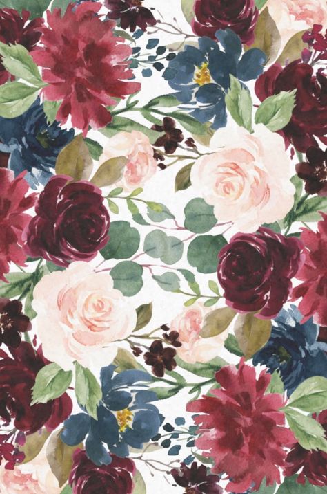 Burgundy Blue Watercolor Flowers Border Tissue Paper Flowers by JunkyDotCom - Beautiful hand drawn watercolor burgundy pink and navy blue flowers. Watercolor Flowers Border, Blue Watercolor Flowers, Flowers Border, Flower Background Iphone, Watercolor Flower Background, Navy Blue Flowers, Flowers Ideas, Pretty Backgrounds, Cat Air