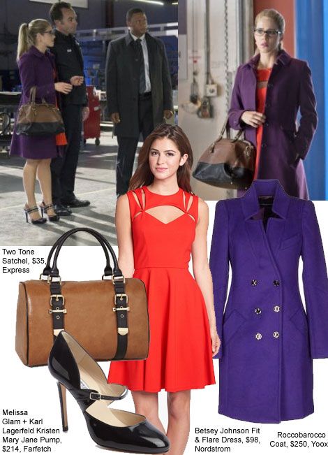 Felicity Smoak Outfit Felicity Smoak Outfits, Iris West, Felicity Smoak, Emily Bett Rickards, Purple Party, Business Outfits, Office Outfits, Work Outfits, Fit And Flare Dress