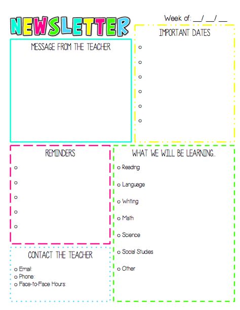 newsletter template | $                                                                                                                                                      More Weekly Classroom Newsletter, Class Newsletter, Preschool Lesson Plan Template, Preschool Newsletter Templates, Preschool Newsletter, Newsletter Template Free, Weekly Newsletter Template, Newsletter Ideas, Last Day Of School Sign