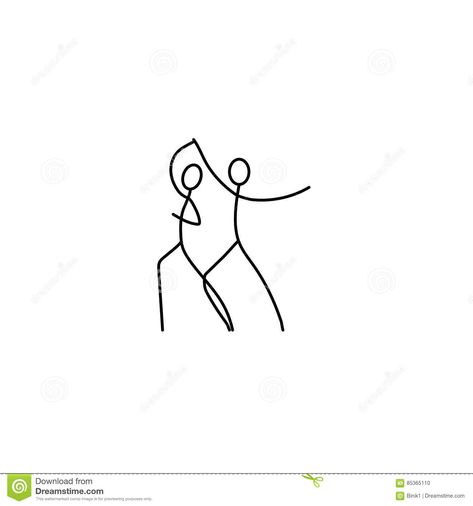 Stick Figures Dancing Together, Two People Dancing Tattoo Simple, Dance Doodles Simple, Two People Dancing Tattoo, Dancing People Drawing, Two People Dancing Drawing, Dance Drawings Easy, People Dancing Drawing, Dancing People Tattoo