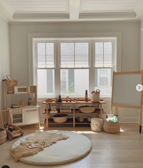 Timeless Playroom, White Playroom, Vintage Playroom, Montessori Toddler Rooms, Loft Playroom, Vintage Kids Room, Toddler Boy Room Decor, Living Room Playroom, Baby Playroom