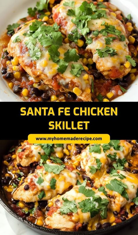 Spice up your dinner with this Santa Fe Chicken Skillet! Packed with bold Southwestern flavors, tender chicken, and veggies, this one-pan dish is a quick and easy meal for any night. It’s a healthy, flavor-packed option that’s perfect for the whole family! #SantaFeChickenSkillet #OnePanDinner #EasyRecipes #HealthyDinner #SouthwestFlavors Santa Fe Chicken Skillet, Easy Quick Dinners, Dinners With Chicken, Stovetop Recipes, Chicken Breast Recipes Dinners, Knorr Recipes, One Pan Dinner Recipes, Santa Fe Chicken, Quick Chicken Dinner