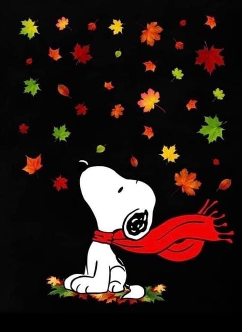 Snoopy Fall Autumn, Halloween Snoopy, Peanuts Wallpaper, Snoopy Party, Snoopy Dog, Peanuts Charlie Brown Snoopy, Snoopy Cartoon, Leaves Falling, Snoopy Funny