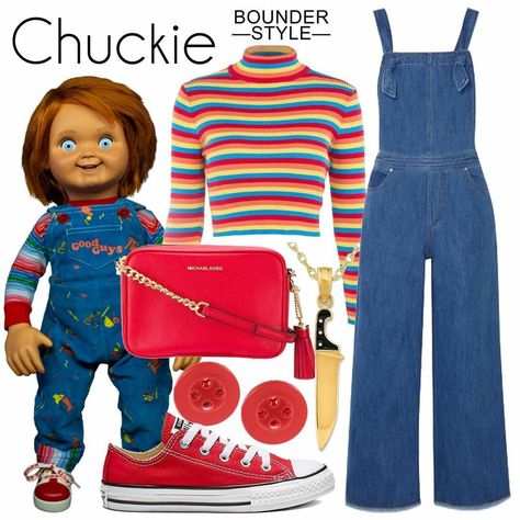 Chucky Outfit, Chucky Halloween Costume, Cartoon Halloween Costumes, Week Aesthetic, Fashion Designer Aesthetics, Fashion Week Aesthetic, Chucky Costume, Chucky Halloween, Fashion Outfits Winter