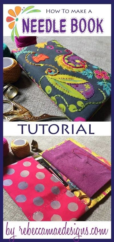 Sewing Kit Tutorial, Ideas For Sewing, Book Tutorial, Needle Books, Ideas Embroidery, Needle Holder, Wool Embroidery, Needle Cases, Felt Embroidery