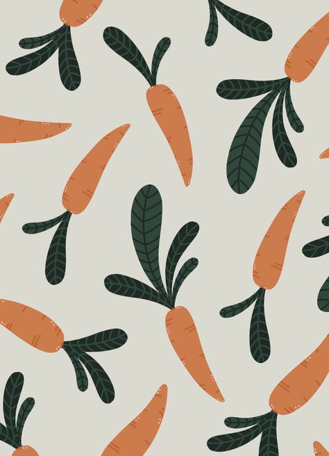 Vegetable Pattern Design, Spring Pattern Illustration, Carrot Wallpaper, Orange Vegetables, Carrot Illustration, Carrot Pattern, Fresh Carrots, Peach Walls, Texture Illustration