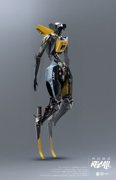 ArtStation - ROBORECALL - The Runner, DAYTONER / Daniel Hahn Spoons Aesthetic, Cool Robots, Arte Robot, Falling Snow, Robot Concept, Cyberpunk Character, The Runner, Robots Concept, Robot Design