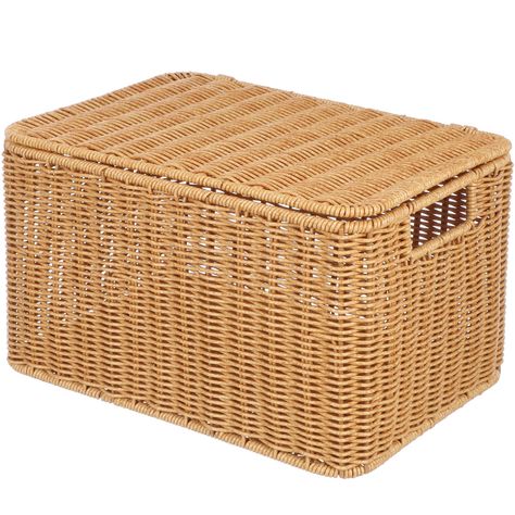 PRICES MAY VARY. 【 Wicker Storage Basket Box】 👔🩳👒📚 💼 Are You Still Looking for a Hand-woven Storage Basket? Reasonable Storage Space Can Help Your Room and Desktop Become Clean and Orderly. Weaving Design Makes It More Natural and Attractive, Which Add a Feeling of Nature in The House. 【 Closet Storage】👔🩳👒📚 💼 the Storage Basket Has a Fine Workmanship with Woven Texture Design, Simple and Fresh. The Woven Basket Is Well-made of Premium and Sturdy Materials, Safe and Practical for Long-l Shelf Wardrobe, Storage Basket With Lid, House Closet, Wardrobe Organizer, Storage Baskets With Lids, Wicker Box, Wicker Storage, Basket With Lid, Box Shelves