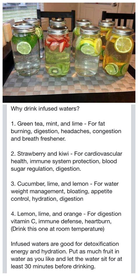 Types Of Drinks, Resep Smoothie, Infused Waters, Detox Waters, Infused Water Recipes, Detox Water Recipes, Smoothie Detox, Healthy Water, Body Wraps