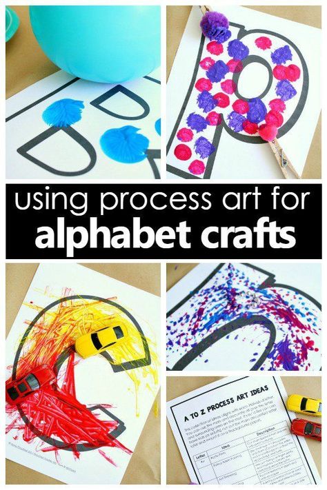 Tips for using process art for alphabet crafts to combine art and letter recognition in preschool. Great for ABC books and ABC activities! Letter S Process Art, Lowercase Letter Crafts For Preschoolers, Abc Art For Toddlers, Abc Bootcamp, Process Art Preschool, Alphabet Crafts Preschool, Abc Crafts, Preschool Alphabet, Arts And Crafts For Teens