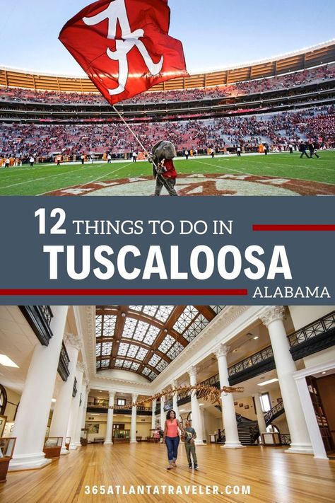 As one of the largest cities in Alabama, Tuscaloosa is a hub of activity and excitement. From its lively nightlife to its rich history, there is something for everyone in this vibrant city. If you’re visiting the seat of Tuscaloosa County, there are a few things you definitely won’t want to miss out on. Here are 12 things to do in Tuscaloosa that you can’t miss! Top Family Vacations, Alabama Vacation, Tuscaloosa Alabama, College Visit, Alabama Travel, Adventure Bucket List, Awesome Things, Travel Packing, Oh The Places Youll Go