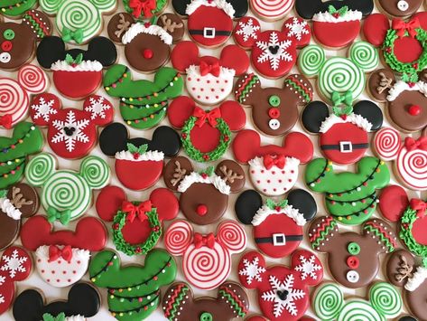 Mickey Mouse Christmas Cookies Mickey Mouse Cookies Christmas, Minnie Mouse Christmas Cookies, Mickey Christmas Birthday Party, Minnie Mouse Christmas Birthday Party, Mickey Mouse Christmas Birthday Party, Christmas Minnie Mouse Birthday, Mickey Mouse Christmas Cookies, Wedding Nameplate, Mickey Christmas Cookies