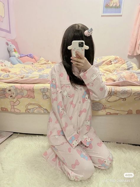 Cutecore Pjs, My Melody Pjs, Sanrio Pjs, My Melody Pajamas, Kawaii Pjs, Melody Outfit, My Melody Outfit, Kawaii Pajamas, Pink Pjs