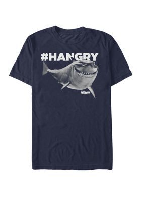 Disney Pixar™ Finding Dory Bruce #Hangry Short Sleeve T-Shirt. Get ready for the computer-animated adventure of a lifetime with this t-shirt by Disney that features an amazing Pixar™ design! You'll love helping Dory find her parents, exploring infinity and beyond with Buzz Lightyear and Woody, or learning to be the best scarer with Mike and Sulley! Choose from a great selection of officially licensed t-shirts for Finding Dory, Toy Story, Inside Out, Up, Monsters Inc. and more! Nemo Bruce, Finding Nemo Shirt, Buzz Lightyear And Woody, Mike And Sulley, Disney Pixar Up, Computer Animation, Finding Dory, Disney Tees, Disney Pixar Cars