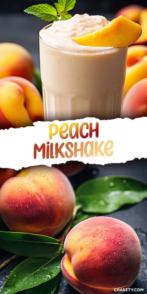 Peach Shake Recipe, Boozy Slushies, Peach Milkshake Recipe, Peach Shake, Peach Milkshake, Fruit Milkshake, Healthy Milkshake, Milkshake Recipe Easy, Brazilian Lemonade