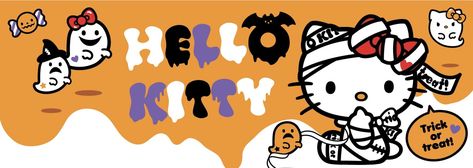 Halloween Hello Kitty Banner, Hello Kitty Halloween Laptop Wallpaper, Hello Kitty Fall Widgets, Fall Hello Kitty Pfp, Halloween Hello Kitty Wallpaper Laptop, Halloween Header, Widget Halloween, Hello Kitty Banner, Hello Kitty Halloween Wallpaper