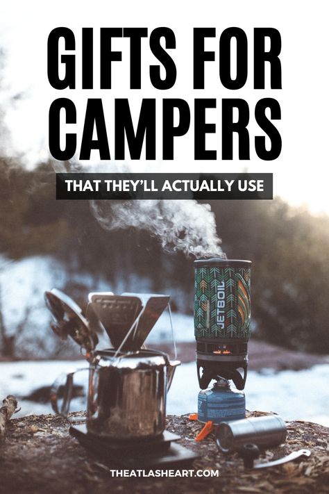 These are our picks for the most thoughtful, fun, and practical gifts for campers. Whether you’re shopping for a beginner car camper or an expert backpacker, we’ve got you covered. #giftguide #camping #campinggear Camping Gifts For Him, Camping Gift Basket Ideas, Camping Gift Baskets, Cool Camping Gadgets, Presents For Best Friends, Car Camper, Camping Tools, Gifts For Campers, Coupon Book