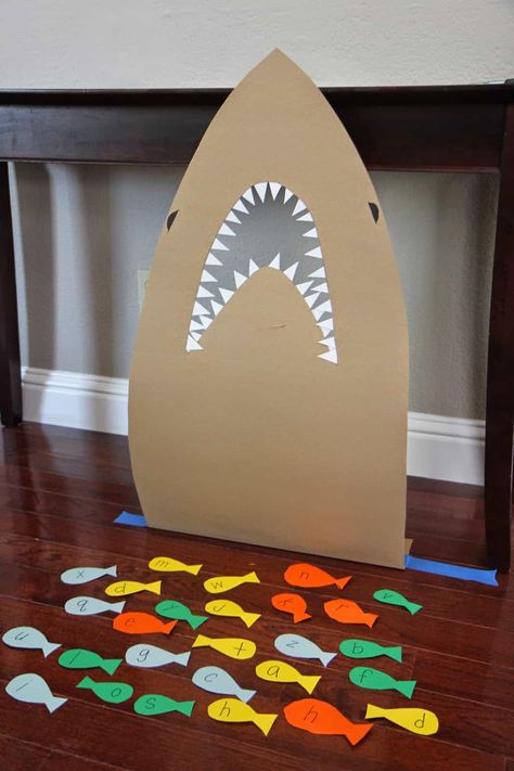 Feed the Shark Alphabet Game for Kids - Toddler Approved Feed The Shark, Alphabet Game, Maluchy Montessori, Aktiviti Kanak-kanak, Alphabet Games, Ocean Crafts, Aktivitas Montessori, Game For Kids, The Shark