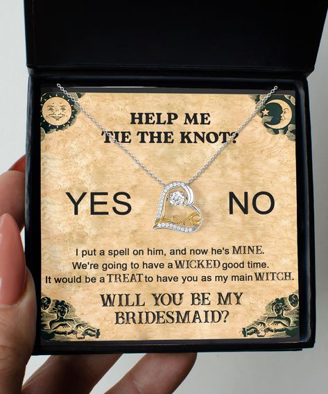 🌟 Calling all my favorite witches 🧙‍♀️ It's time to cast a spell of love and friendship 💕 I'm popping the question, will you be my main witch and stand by my side on my big day? 💍 Let's dance our way to happily ever after with this stunning Bridesmaid Proposal Wedding Invite necklace 💃 #BridesmaidProposal #WeddingInvite #MainWitch #Love #Dancing #HeartPendant #Necklace #Bridesmaid #Proposal #WitchesOfInstagram #WeddingVibes Shop Now https://bit.ly/3Wt1PsW Bridesmaid Message, Single Mom Gifts, Godson Gifts, Bonus Dad Gifts, Nephew Gifts, Goddaughter Gifts, Proposal Wedding, Niece Gifts, Dance Necklace