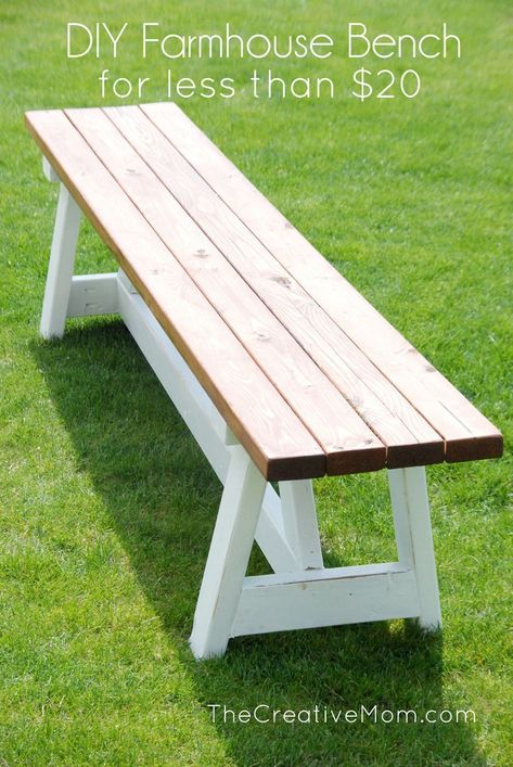 Diy Farmhouse Bench, Benches Diy, Diy Benches, Farmhouse Bench Diy, Diy Muebles Ideas, Farmhouse Bench, Creative Mom, Hemma Diy, Simple Furniture