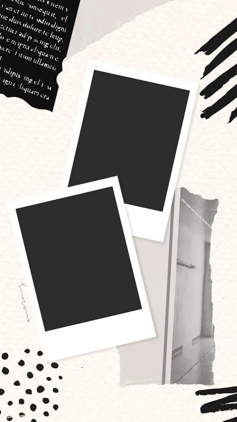 Collage of photos and ripped paper phone screen background | premium image by rawpixel.com / Chayanit Collage Of Photos, Polaroid Picture Frame, Paper Phone, Polaroid Template, Ripped Paper, Instagram Photo Frame, Birthday Post Instagram, Polaroid Frame, Instagram Background