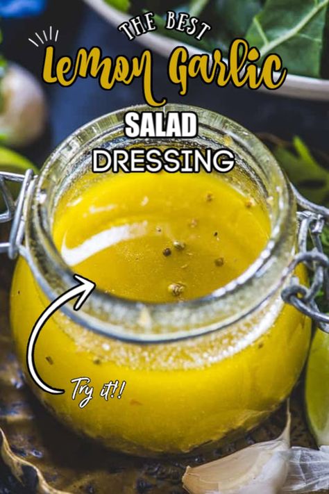 Lemon Garlic Salad Dressing Recipe, Lemon Garlic Dressing Recipe, Lemon Garlic Salad Dressing, Garlic Salad Dressing Recipe, Lemon Garlic Dressing, Olive Oil Salad Dressing, Garlic Salad, Garlic Salad Dressing, Lemon Salad Dressings