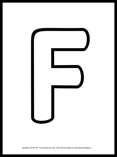 Letter F Template Free Printables, Letter F Coloring Page Free Printable, Letter F Printables Free, Letter Outlines Free Printable, Letter F Printable, Cartoons Eyes, Outline Letters, Alphabet Crafts Preschool, The Letter F