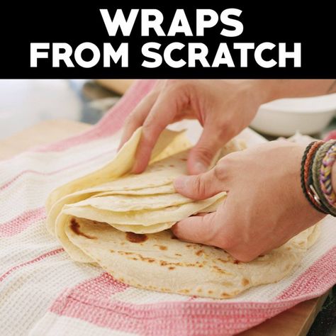 How to Make Wraps(Flatbread) at Home | The pros to making your own wraps at home: 1) it's tastier, 2) the texture is AMAZING, and 3) it's fun. There's no going back once you try making these... | By FEATR Make Your Own Wraps, How To Make Wraps From Scratch, Homemade Wraps Recipe, How To Make Wraps, Wraps Recipes Easy, No Going Back, Easy Wrap, Types Of Bread, Recipe From Scratch