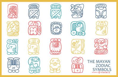 Mayan zodiac symbols pack Mayan Zodiac, Art Chicano, Mayan Symbols, Vector Graphics Design, Aztec Art, Egyptian Symbols, Cafe Logo, Celtic Symbols, Viking Runes