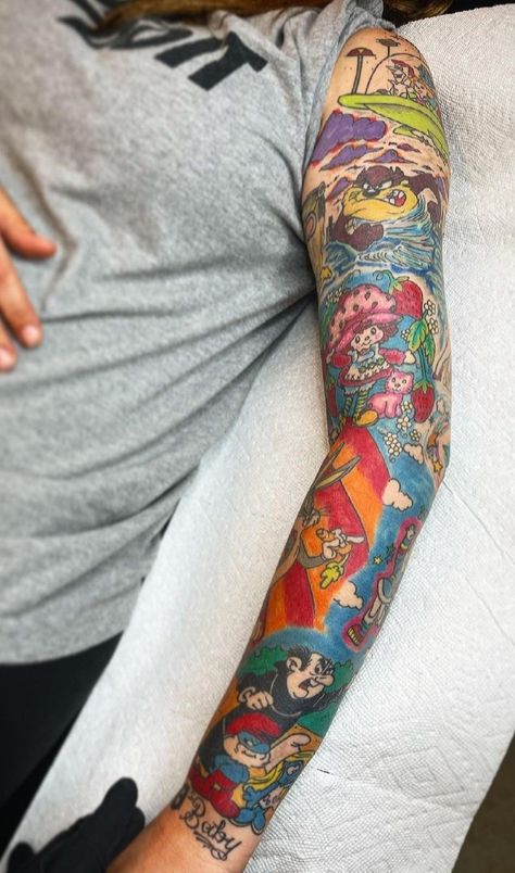 Cartoon tattoos smurfs bugs bunny Taz strawberry shortcake 80's tattoos 1980s Childhood, Movie Tattoo, Cartoon Tattoos, S Tattoo, Skin Art, A Tattoo, Childhood Memories, Tatting, Tattoo Ideas