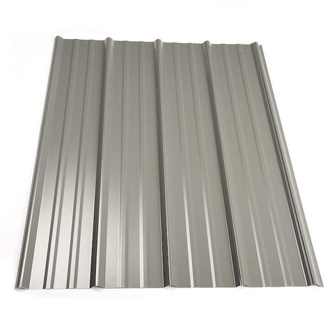 Metal Sales 3-ft x 12-ft Ribbed Ash Grey Steel Roof Panel in the Roof Panels department at Lowes.com Closed Pergola, Steel Roof Panels, Metal Roof Panels, Steel Roof, Pergola Ideas, Ribbed Paneling, Roof Architecture, Metal Roofing, Patio Roof