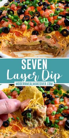 Layered Dips, Seven Layer Bean Dip, Layered Salads, Layer Dip Recipe, 7 Layer Dip Recipe, Refried Bean Dip, Layered Dip Recipes, Layered Bean Dip, Layered Taco Dip