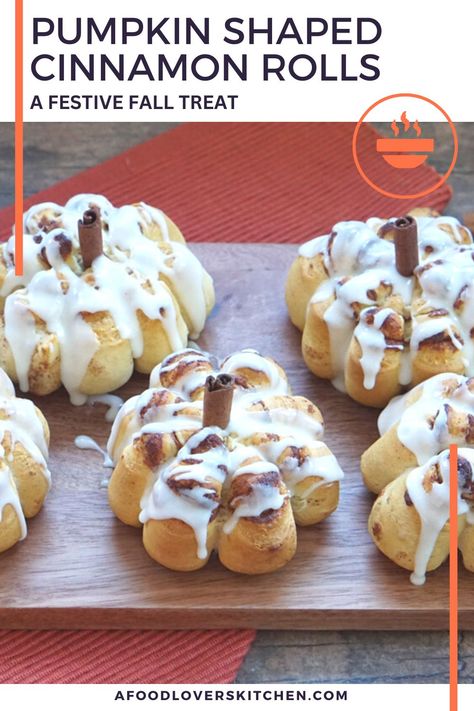 Pumpkin shaped cinnamon rolls