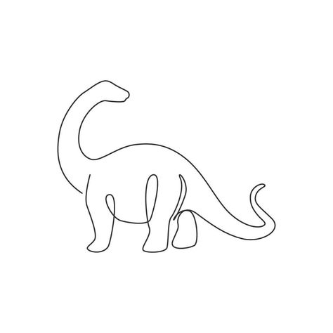 Dinosaur Outline, Dino Drawing, Animal Mascot, Dinosaur Tattoos, Logo Identity, Single Line Drawing, Train Art, Continuous Line Drawing, Small Drawings