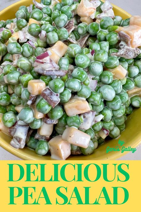 Pea Salad With Frozen Peas, Cold Pea Salad Recipes, Garden Peas Recipes, Best Pea Salad Ever, Pioneer Woman Pea Salad, Pee Salad, Pea Salad Recipes Cold, Pea Salad Recipes Easy, Peasalad Salad