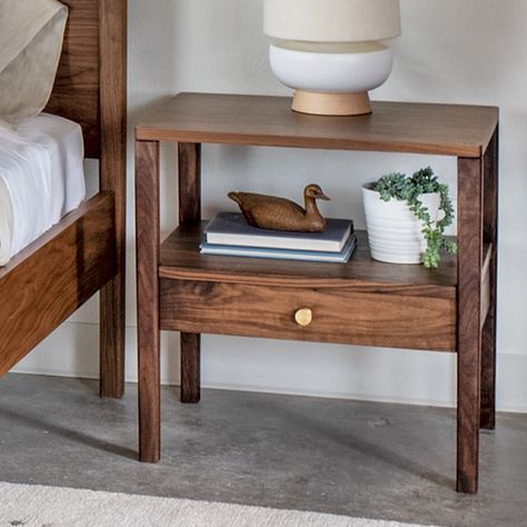 Open Nightstand, Joinery Details, Wooden Nightstand, Wood Nightstand, Handmade Modern, Bedroom Night Stands, On The Top, Solid Wood Furniture, Clean Modern