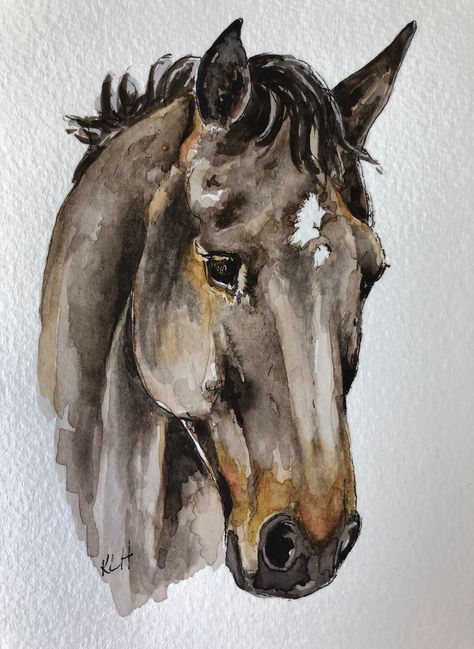 Horse Watercolor Painting, Sunflower Watercolor Painting, Watercolor Horse Painting, Horse Watercolor, Horse Art Drawing, Painting Horse, Floral Watercolor Paintings, Watercolor Paintings For Beginners, Paintings Watercolor