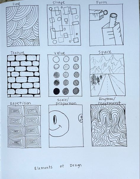 Principal Of Design Pattern, Basic Principles Of Design, Elements And Principles Of Art Drawings, 7 Elements Of Art In One Drawing, Elements Of Design Space, Elements Of Design Texture, Repetition Examples, Archi Student, Visual Elements Of Art