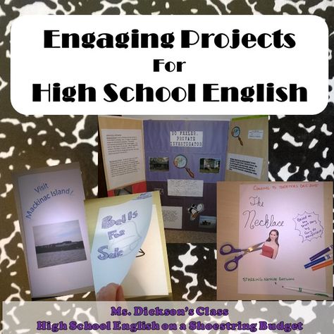 Engaging Projects or Project Based Learning (PBL) for High School, Secondary, or Middle School English ELA Literature. Project Based Learning English Language Arts, English Projects High School, Esl Projects High School, Project Based Learning High School English, Pbl Ela Middle School, Teaching Literature High School, Healthy Meals On A Budget, Meals On A Budget, English Ideas