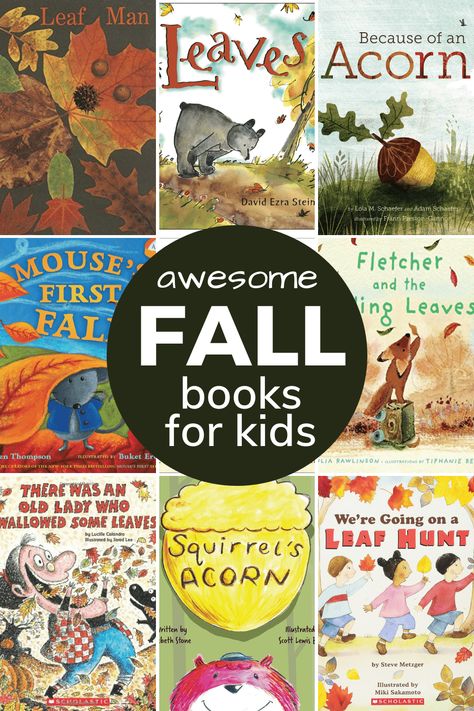 Fall Picture Books for Preschoolers - Toddler Approved Themed Bookshelves, Fall Picture Books, Fall Books For Kids, Reading Homeschool, Fall Poems, Book Basket, Fall Books, Preschool Fall, Nature Books